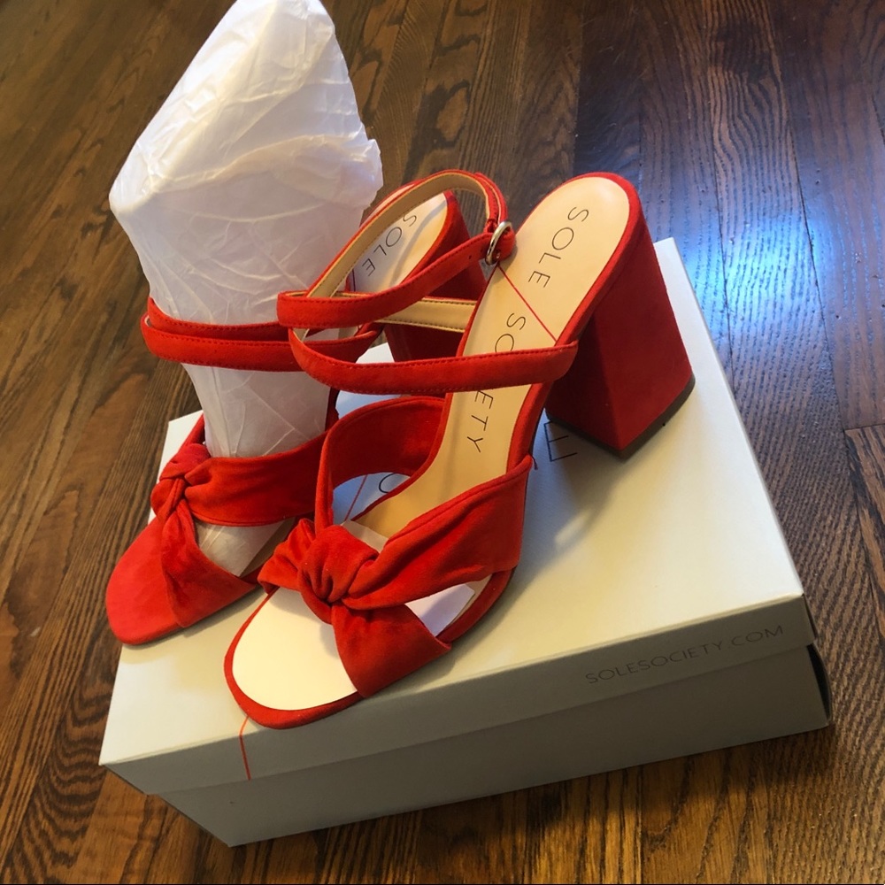 Joanan Sole Society - Red block heel sandals 💃🏼